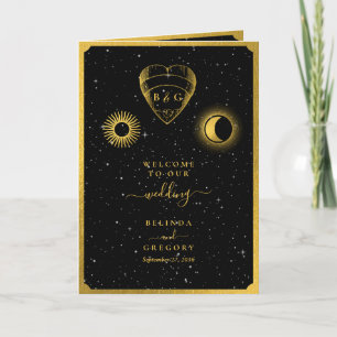 Celestial Stars Moon Wedding Order of Service  Program