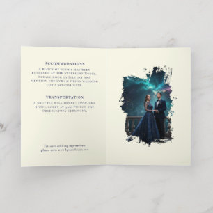 Celestial Stars Navy/Gold Wedding Enclosure Card