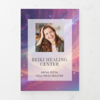 *~* Celestial Stars Photo Logo QR Trifold Brochure