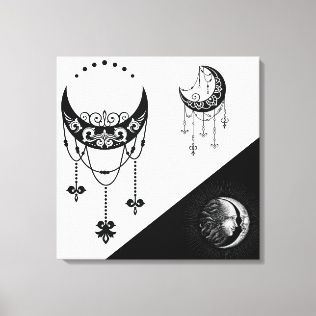 Celestial Sun and Moon Canvas Print (Front)