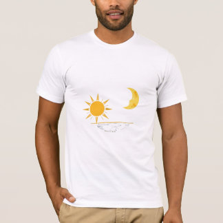 Celestial Sun and Moon Horizon Minimalist Art T-Shirt