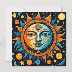 Celestial Sun And Moon Invitation