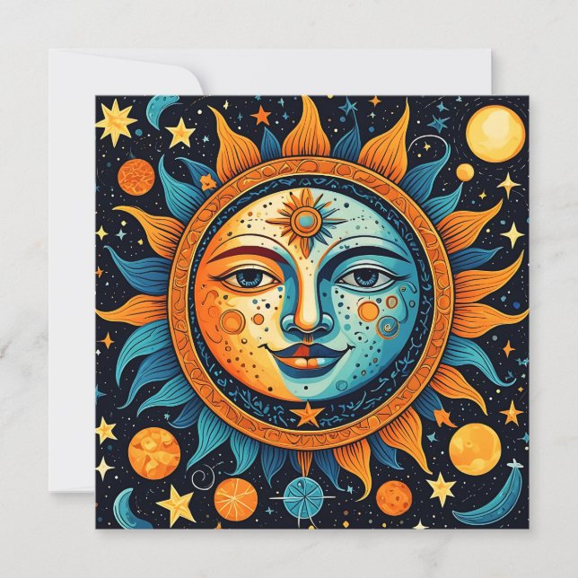 Celestial Sun And Moon  Invitation (Front)
