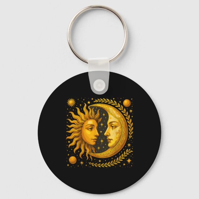 Celestial Sun And Moon  Key Ring (Front)