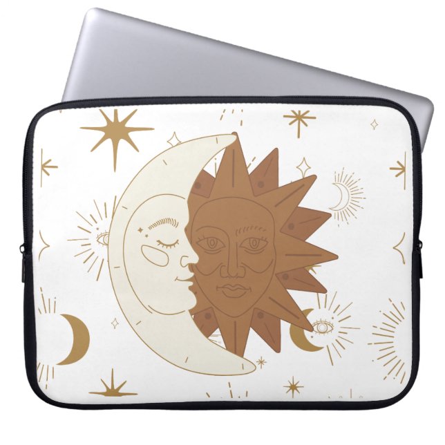 Celestial Sun and Moon Laptop Sleeve (Front)