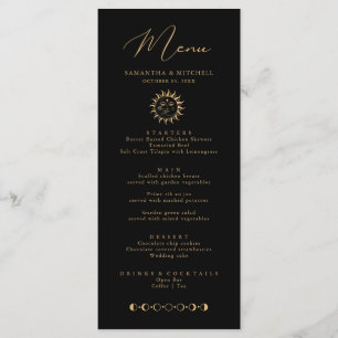 Celestial Sun and Moon Menu Black and Gold Version
