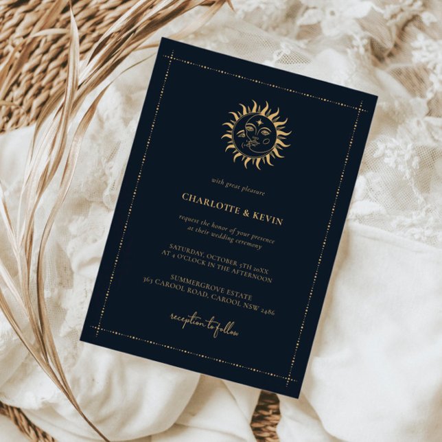 Celestial Sun and Moon Mystic Wedding Invitation (Creator Uploaded)