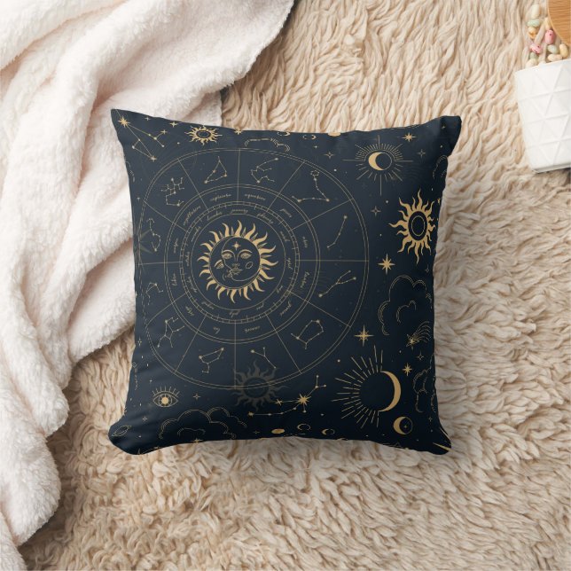 Celestial Sun and Moon Mystical Cushion (Blanket)