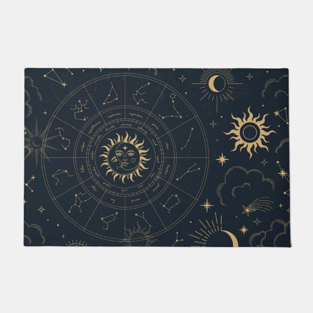 Celestial Sun and Moon Mystical Doormat (Front)