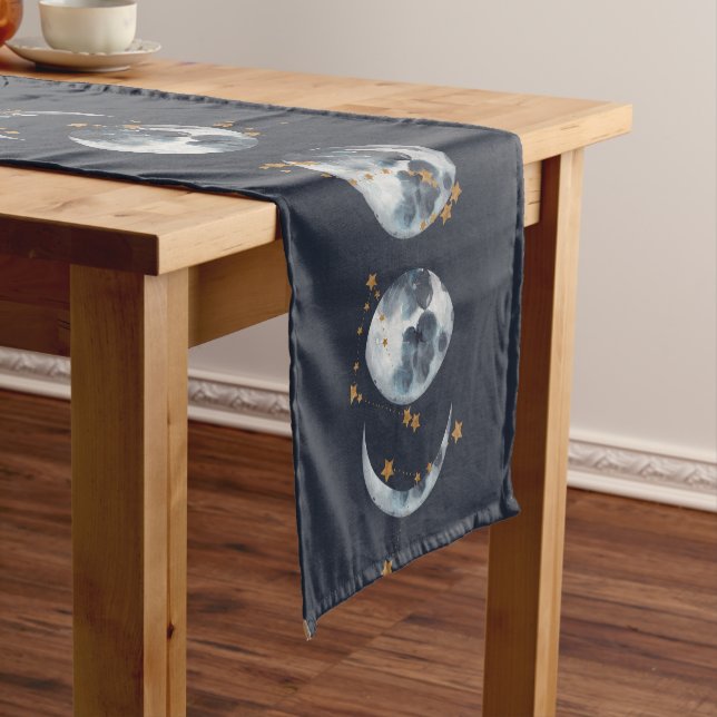 Celestial Sun and Moon Pattern Short Table Runner (In Situ)