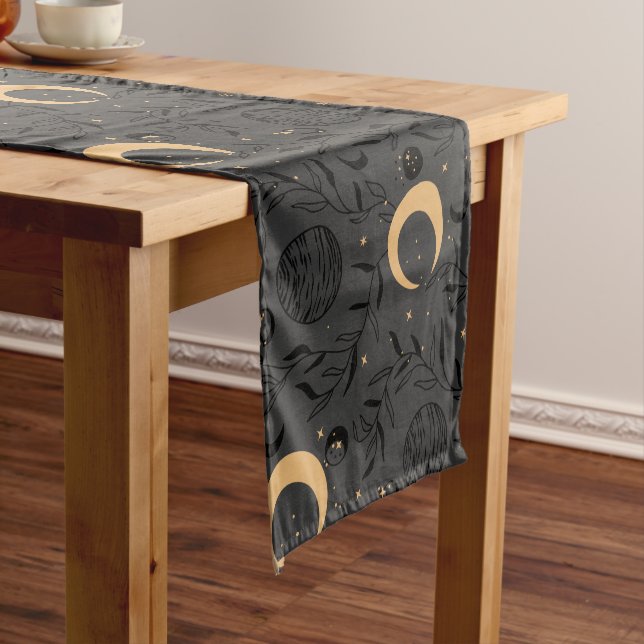 Celestial Sun and Moon Pattern Short Table Runner (In Situ)
