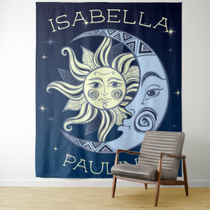 Celestial Sun and Moon Tapestry