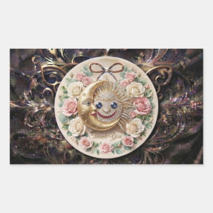 Celestial Sun and Moon Thank You Sticker Luxury