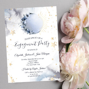 Celestial Sun,Blue Moon,Stars  Invitation