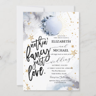 Celestial Sun,Blue Moon,Stars Wedding  Invitation