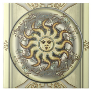 Celestial Sun Ceramic Tile
