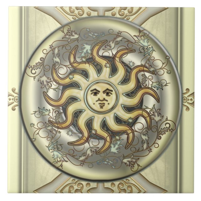 Celestial Sun Ceramic Tile (Front)