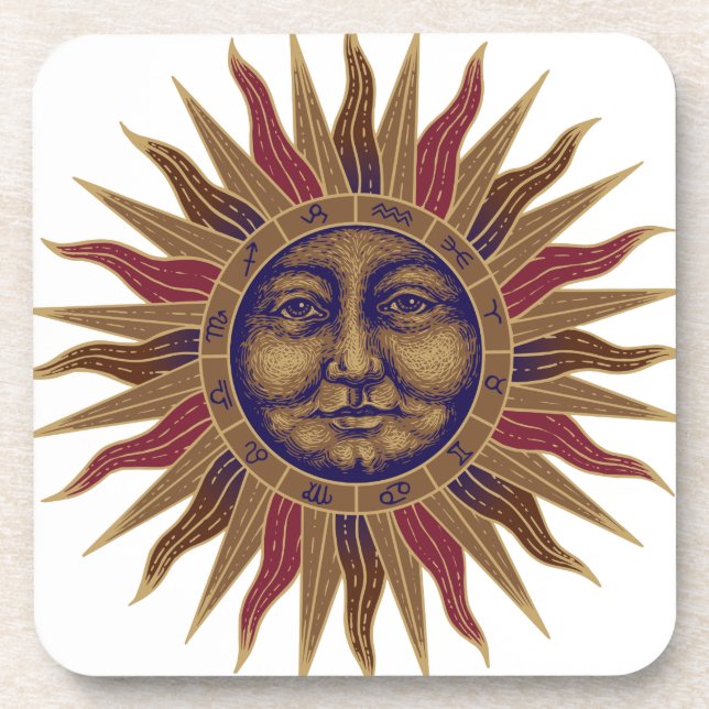 Celestial Sun Face Coaster (Front)