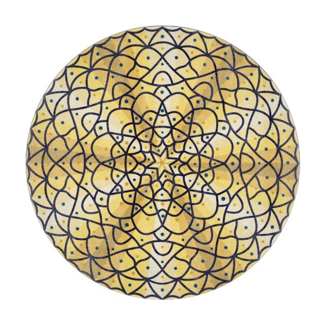 Celestial Sun Glass Cutting Board (Front)