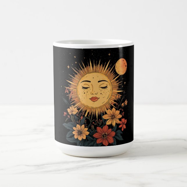 Celestial Sun Goddess with Blossoming Florals Coffee Mug (Center)