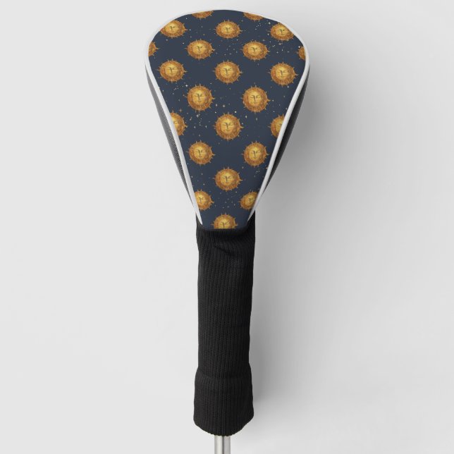 Celestial Sun Gold Pattern (1) Golf Head Cover (Front)