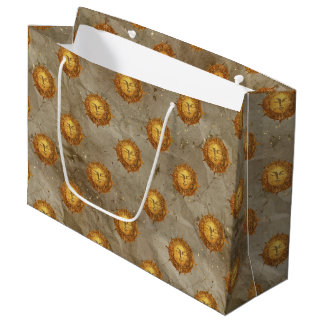 Celestial Sun Gold Pattern (2) Large Gift Bag