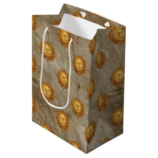 Celestial Sun Gold Pattern (2) Medium Gift Bag