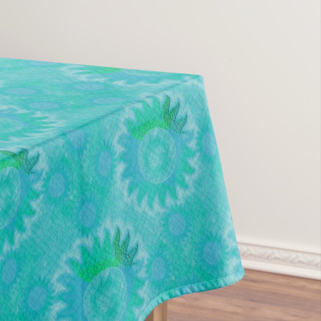Celestial Sun in Teal Tablecloth (In Situ)