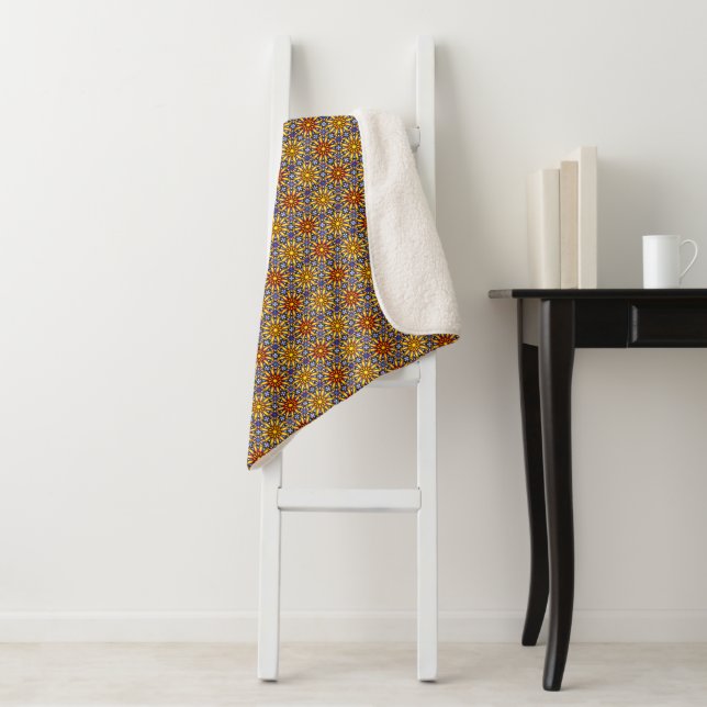 Celestial Sun Mandala  Sherpa Blanket (In Situ)