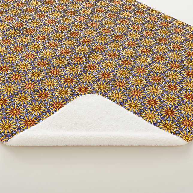 Celestial Sun Mandala  Sherpa Blanket (3/4)