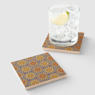Celestial Sun Mandala  Stone Coaster