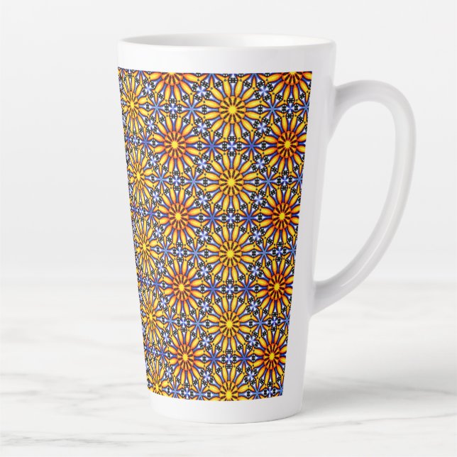 Celestial Sun Mandala  Stone Coaster Latte Mug (Right)