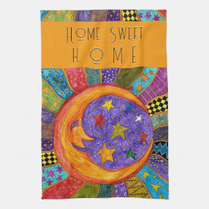 Celestial Sun, Moon and Stars Kitchen Towel