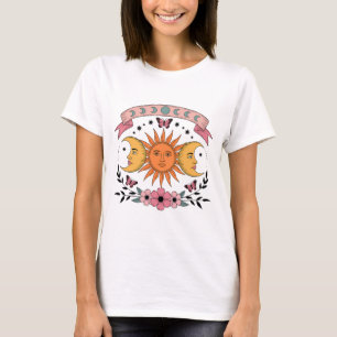 Celestial Sun Moon Balance Banner T-Shirt