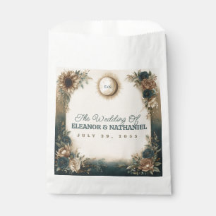 Celestial Sun Moon Boho Floral Rustic Wedding Favour Bag
