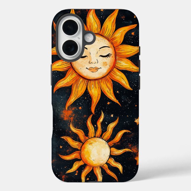 Celestial Sun & Moon Boho Phone Case (Back)