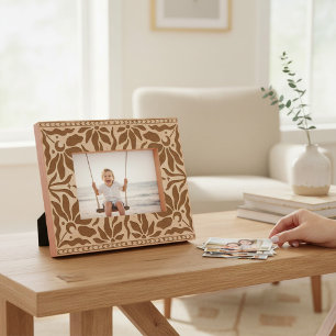 Celestial Sun Moon Botanical Pattern Etched Frames