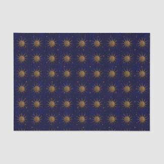 Celestial Sun Moon Brass Bas Relief Graphic Tissue Paper