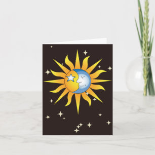 Celestial Sun & Moon Greeting Card – Whimsical 