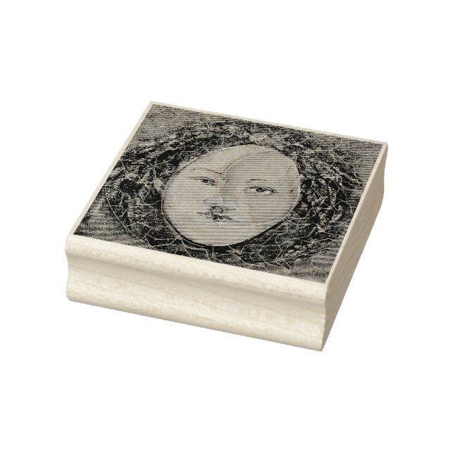 Celestial Sun Moon Jung Faces Maureen Girard Rubber Stamp (Stamp)