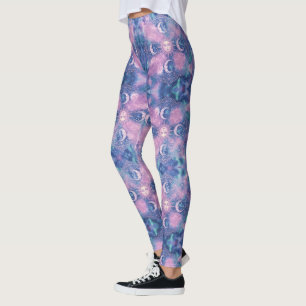 Celestial Sun & Moon Mandala Galaxy Nebula Leggings