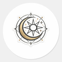 Celestial Sun Moon Mystical Boho Vinyl Sticker