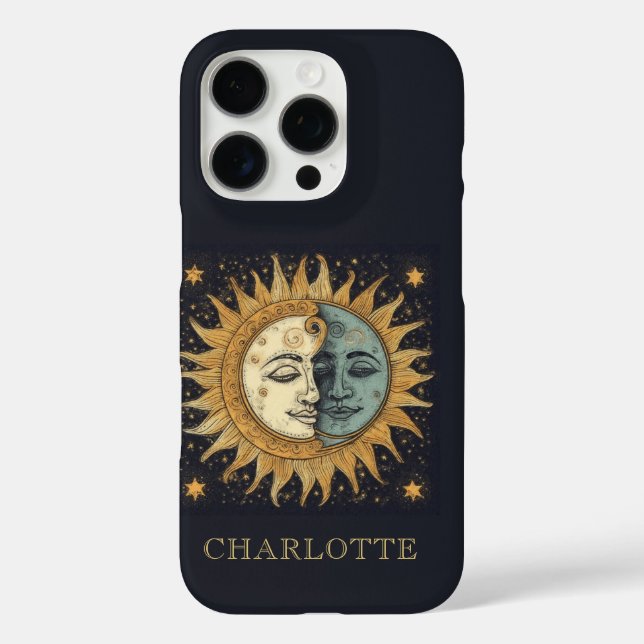 Celestial Sun Moon Personalised Case-Mate iPhone Case (Back)