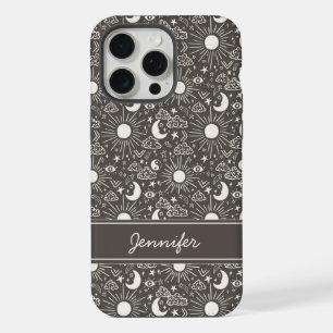Celestial Sun & Moon Phone Case Custom Name