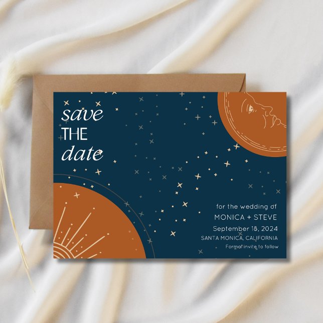 Celestial Sun Moon Photo Wedding  Save The Date (Celestial Sun Moon Photo Wedding Save The Date)