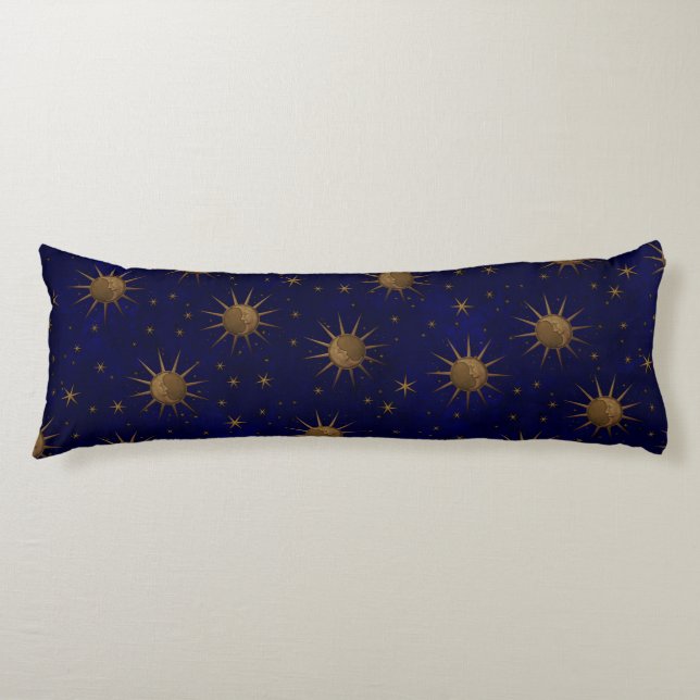 Celestial Sun Moon Starry Night Body Cushion (Front)