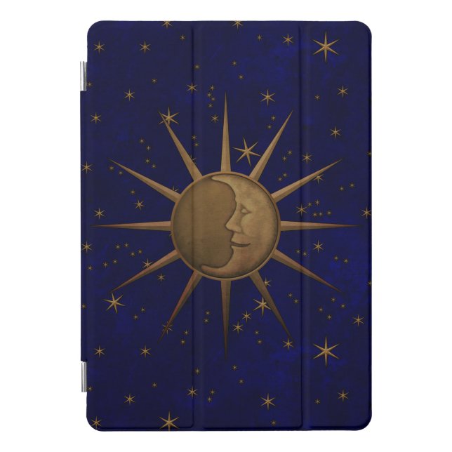 Celestial Sun Moon Starry Night iPad Pro Cover (Front)