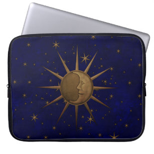 Celestial Sun Moon Starry Night Laptop Sleeve