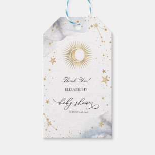 Celestial Sun,Moon,Stars Baby Shower Gift Tags