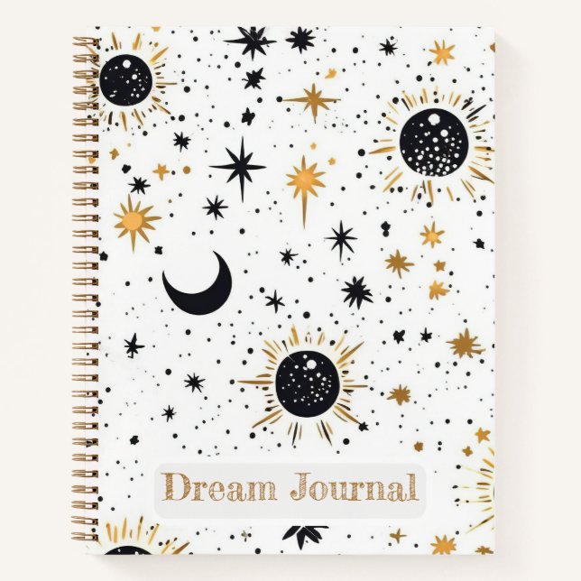 Celestial Sun Moon Stars Dream Journal (Front)
